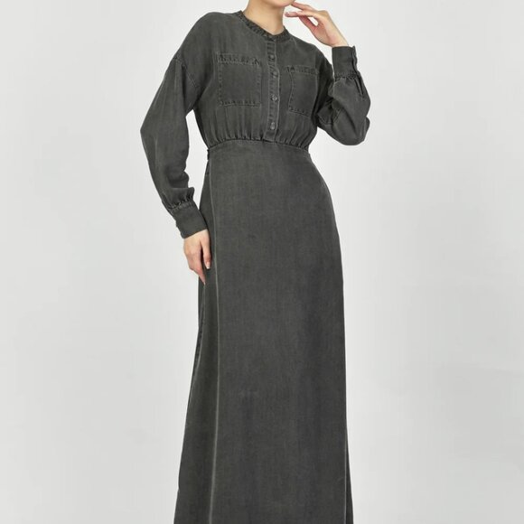 Like veiled a Soft Touch Denim Style Dress by Fares - Picture 6 of 6